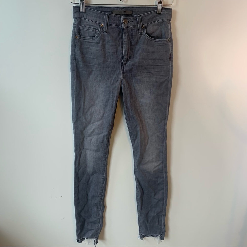 Joe’s Jeans High Rise Skinny Gray Denim Jean Waist 25